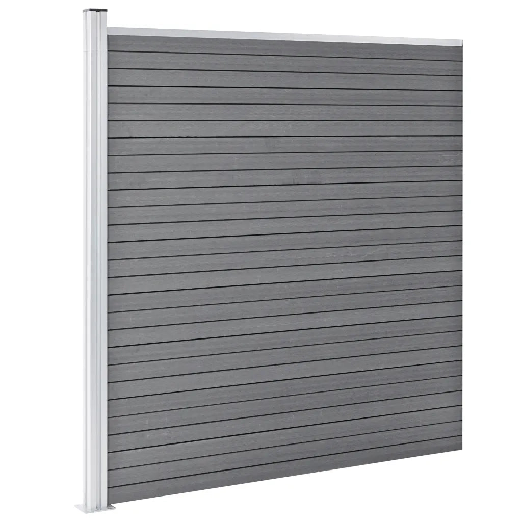 Pannelli Recinzione WPC 2 Quadrati 1 Inclinato 446x186 cm Grigi 3053234