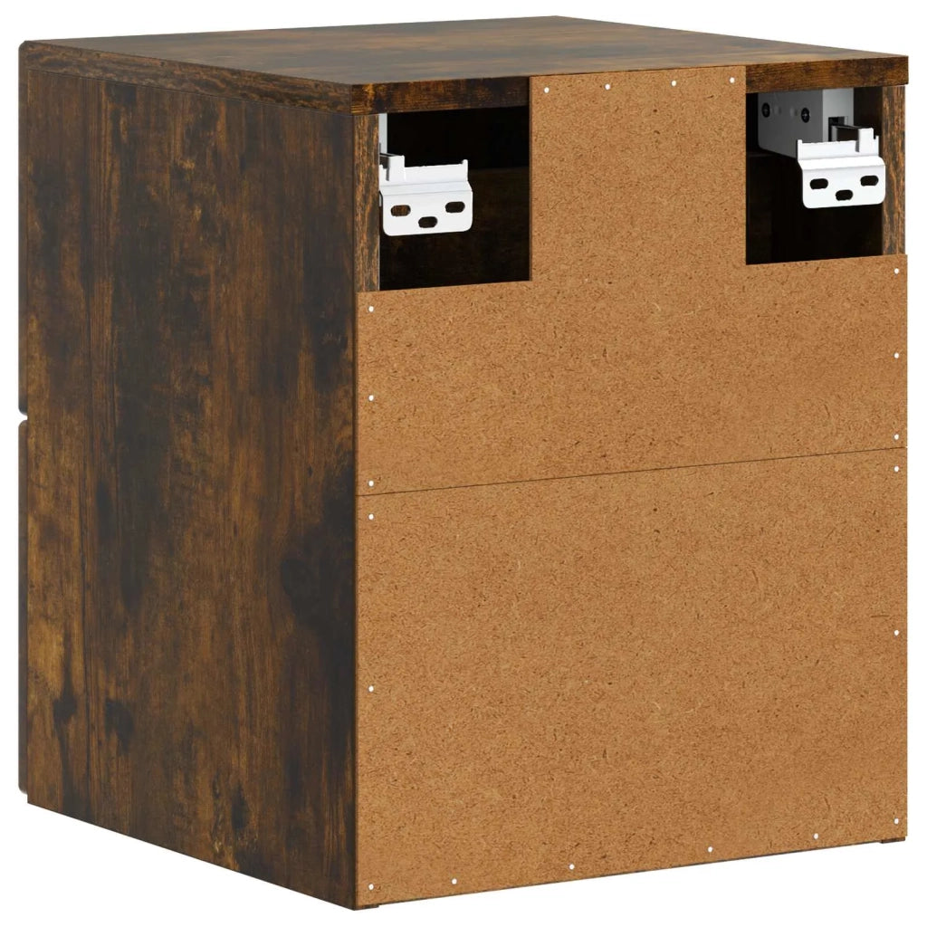 Mobiletto da notte a muro 2 pcs Rovere Fumo 33 x 34,5 x 40 cm 898476