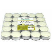 Trade Shop - Set 25 Pezzi Candele Bianche Profumate Fragranza Alla Vaniglia Tealight Lumini -