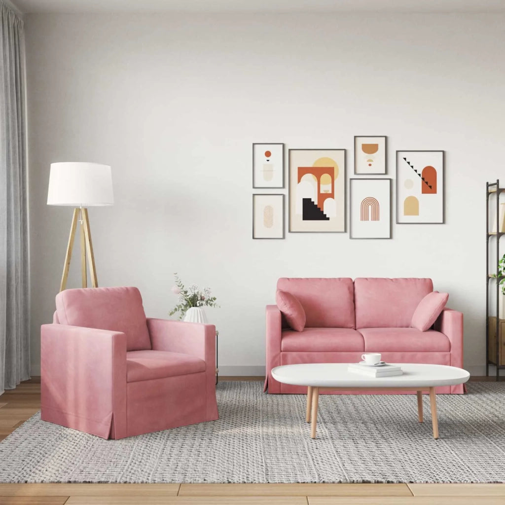 Set di divani 2 pcs Rosa 138 x 78 x 80 cm Velluto