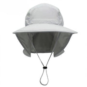 Cappello da sole unisex per attività all'aperto con visiera e cappuccio - Grigio chiaro