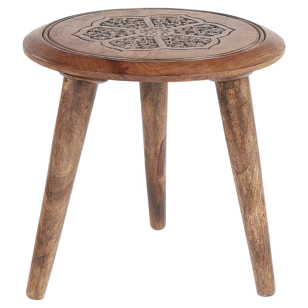 Set di 2 tavolini in legno di mango scuro Tavolino decorativo per il caffè Piccolo arredamento per il soggiorno Design orientale