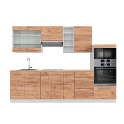 Cucina componibile Fame-Line Rovere dorato/Bianco 280 cm, PL Rovere Vicco