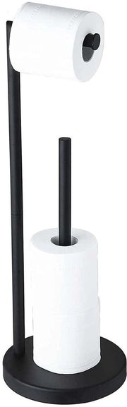 Toilette libero - contenitore pieghevole per carta igienica - supporto per carta igienica - standard per carta igienica - bagno in acciaio inossidabile - dispenser libero per 5 rulli di carta igienica con archiviazione (nero)