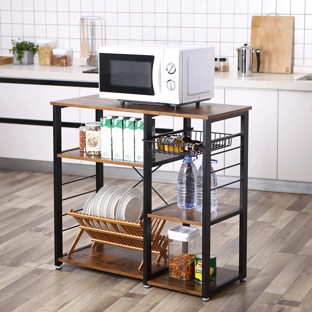 ISOLA CUCINA Mobile contenitore in stile rustico con ganci e cassetto - KKS90X