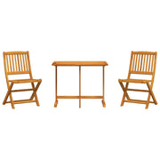 Set da Pranzo da Giardino Pieghevole 3 pz | Set Salotto da Giardino in Massello di Acacia