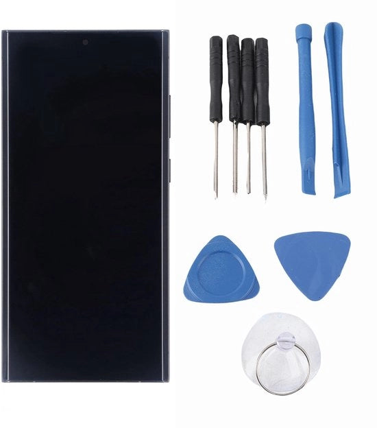 Riparazione del display compatibile con S23 Ultra - Display sostitutivo AMOLED 6,8 pollici - Touchscreen digitizer - Kit di riparazione con attrezzi - Display organico LED nero