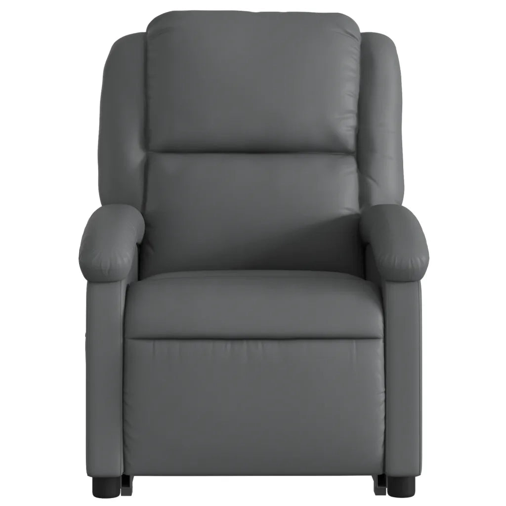 Poltrona Alzapersona Reclinabile Grigio in Similpelle 3204243