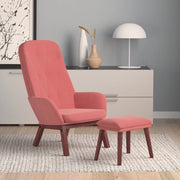 Poltrona Relax con Poggiapiedi Rosa in Velluto cod mxl 14607