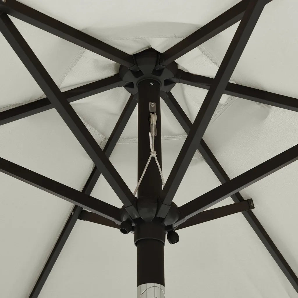 Ombrellone da Giardino con Luci LED Sabbia 200x211 cm Alluminio 313557