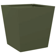 Fioriera | Cassetta per fiori | Vaso da Giardino Verde Oliva 40x40x40 cm in Acciaio