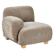 Modulo divano angolare lato destro a 1 posto con tessuto idrorepellente gambe in legno beige stile moderno a un posto