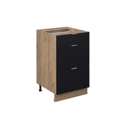 Vicco Mobiletto base per cucina Nero a righe 50 cm senza piano di lavoro
