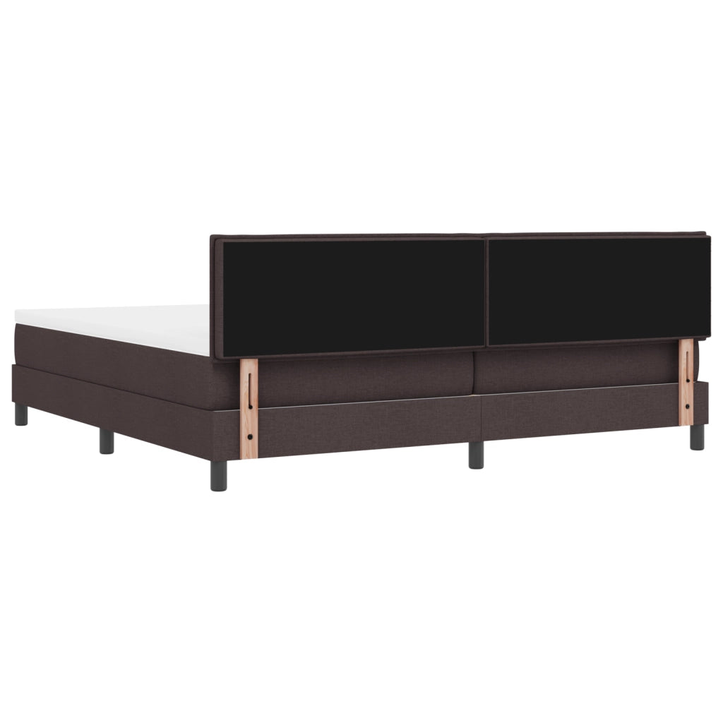 Letto con Box Spring e Materasso & LED Marrone Scuro 200x200 cm Tessuto