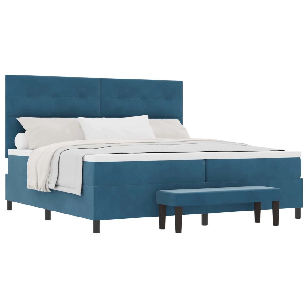 Letto a molle con materasso Blu scuro 200 x 200 cm Velluto 3344538
