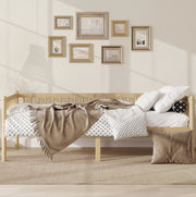 Letto da giorno 90x200 cm con sponde a tre lati; in legno di pino naturale