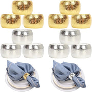 Servettini d'oro 12 pezzi serviettini universali, per Natale, Thanksgiving, matrimonio, tenda per famiglie (12, oro + argento)