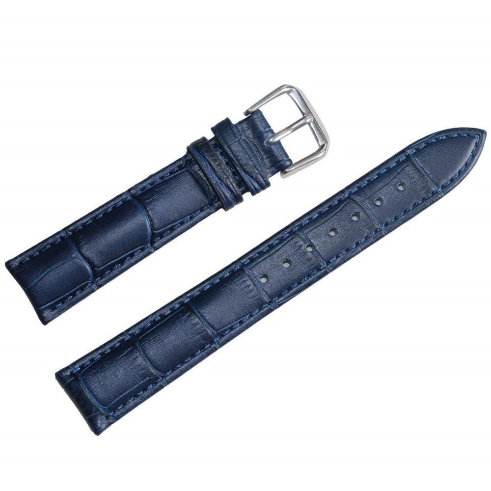 Trade Shop - Cinturino In Pelle Universale Ricambio Per Orologio Larghezza 14mm Blu -