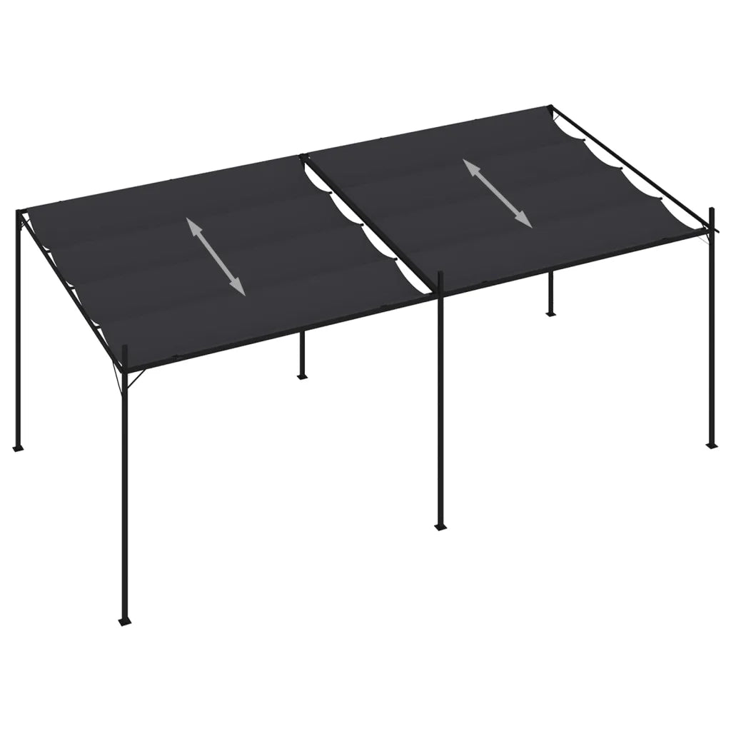 Gazebo con Tetto Retrattile 600x300x233 cm Antracite cod mxl 65918