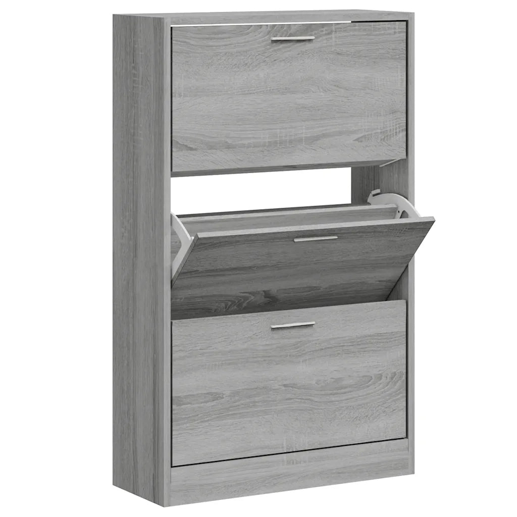 vidaXL Scarpiera Grigio Sonoma 63x24x103 cm in Legno Multistrato