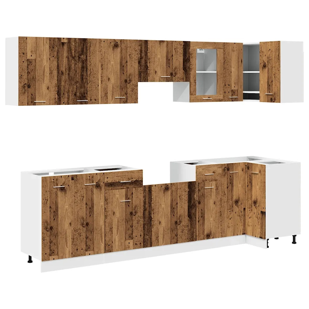 Set di Mobili da Cucina 11 pz Lyon Legno Antico in Truciolato 3328579