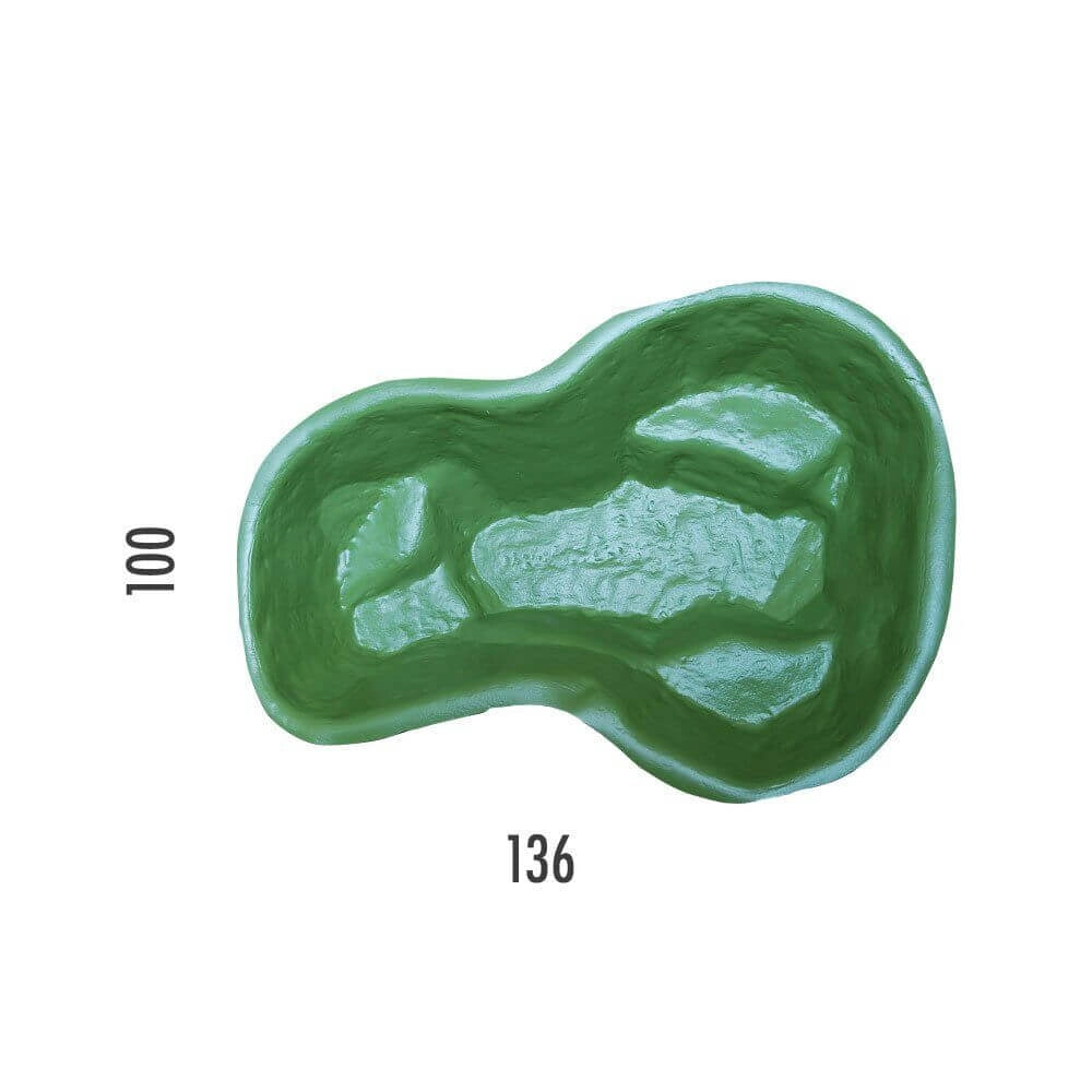 Laghetto Artificiale da Giardino 136x100x34 cm in Polietilene 220 Litri Verde