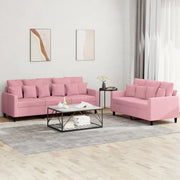 Set di Divani 2 pz con Cuscini rosa in Velluto 3201723