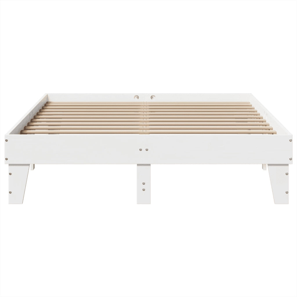 Letto senza Materasso Bianco 150x200 cm Legno Massello di Pino 855353