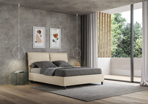 Letto Matrimoniale 160x210 cm con Rete e Contenitore Sleeper Tortora