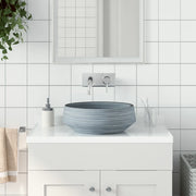 Lavabo da Appoggio Grigio Rotondo Î¦41x14 cm Ceramicacod mxl 107455