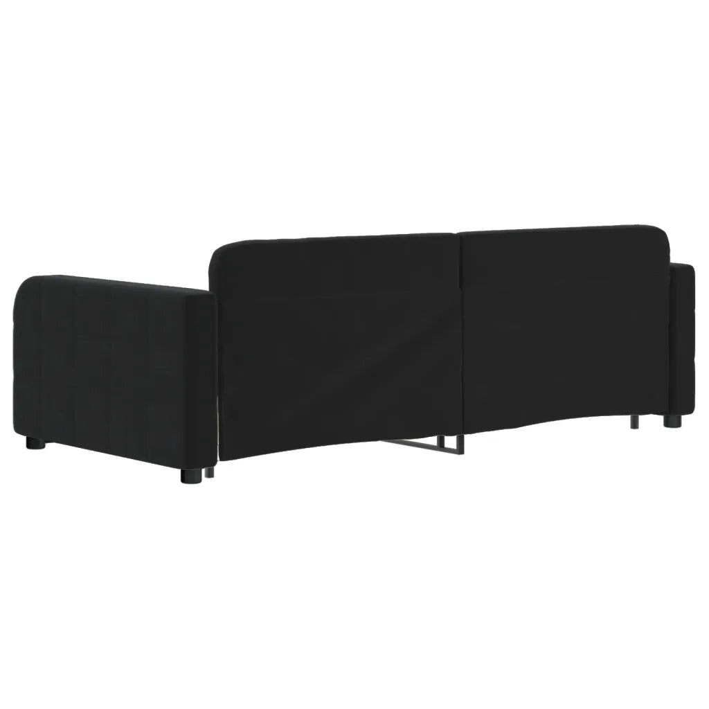 Divano Letto Estraibile con Cassetti-Sofa Letto-Daybed Nero 90x190 cm in Velluto 388716