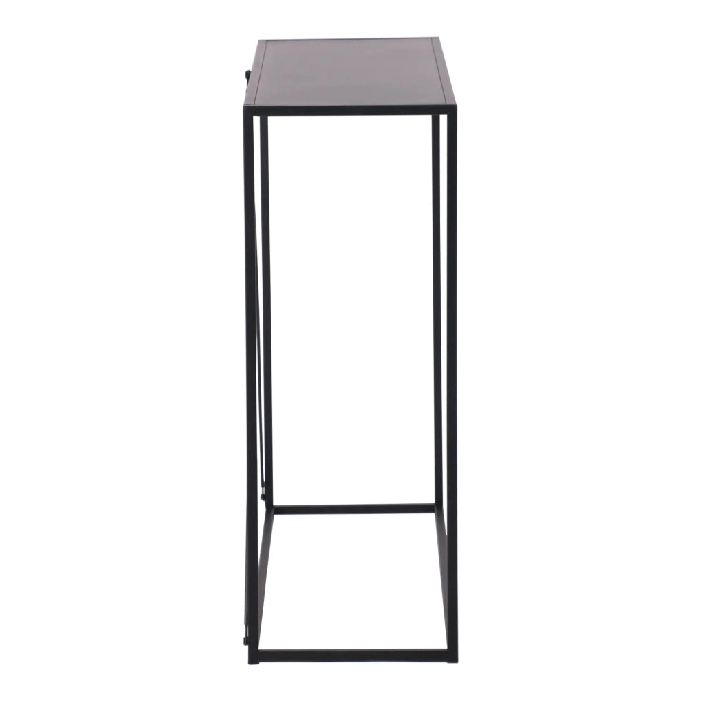 Tavolo consolle in acciaio 90 x 30 x 80 cm per ingresso soggiorno sala da pranzo nero 03_0010869