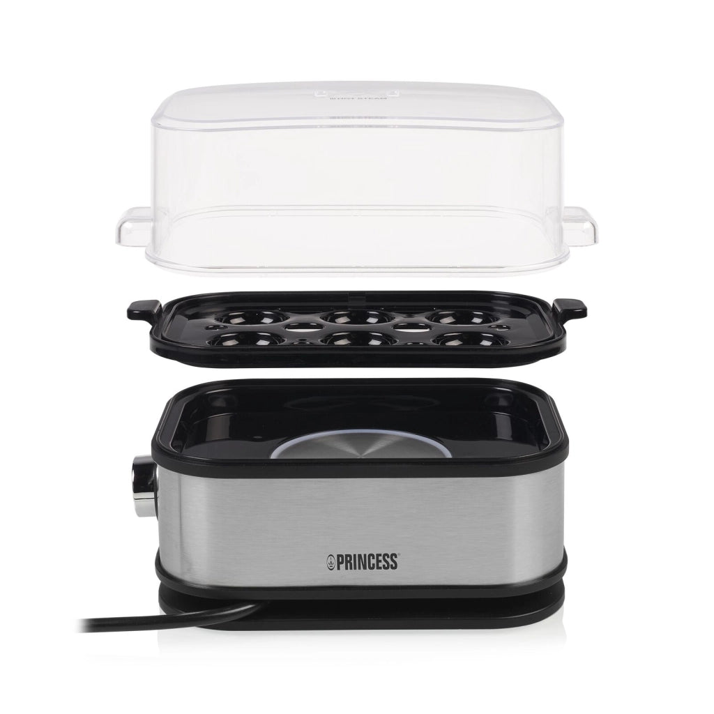 Princess 01.262046.01.001 Pentolino per uova 6 uovo/uova 400 W Nero, Argento