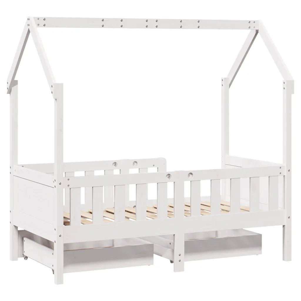 Giroletto per Bambini | Letto Infantile | Lettino con Cassetti 80x170cm Legno Massello Pino
