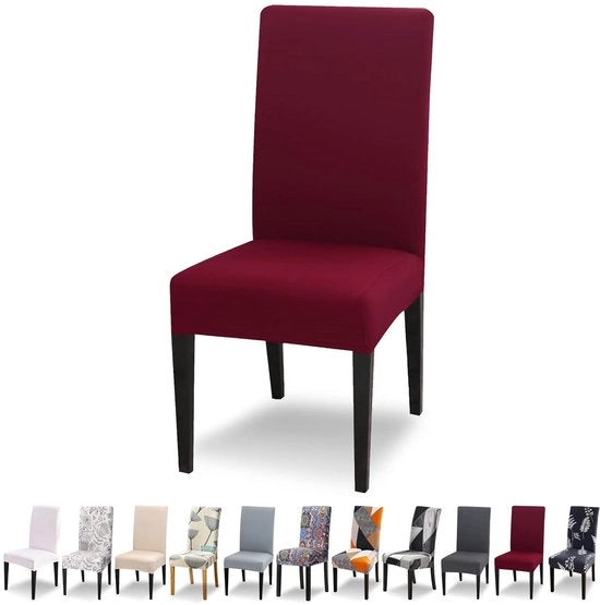 Set di 6 cuscini per sedie - estensibili e lavabili - rosso vino