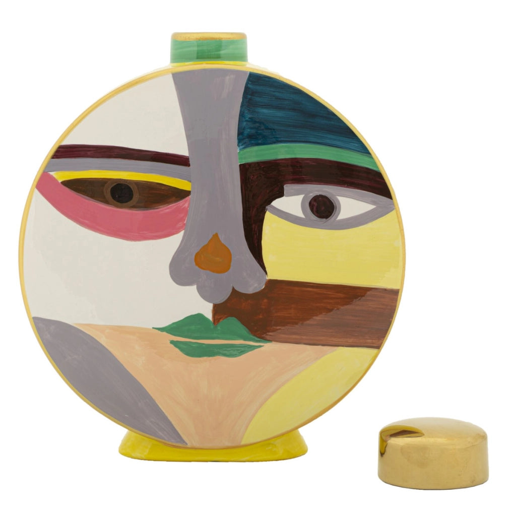 Vaso Decorativo VKH839, Multicolore, Ceramica, 28x9x33 cm