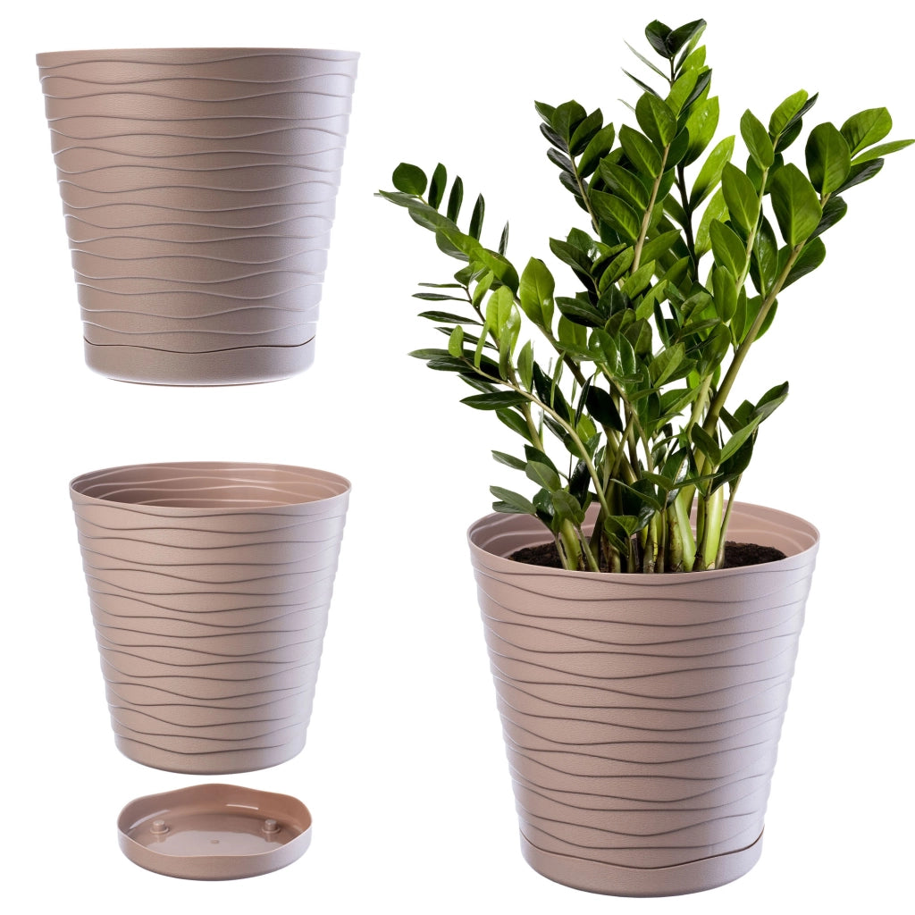 Vaso da fiori KADAX da 30 cm, con coperchio in plastica e supporto.