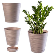 Vaso da fiori KADAX da 30 cm, con coperchio in plastica e supporto.