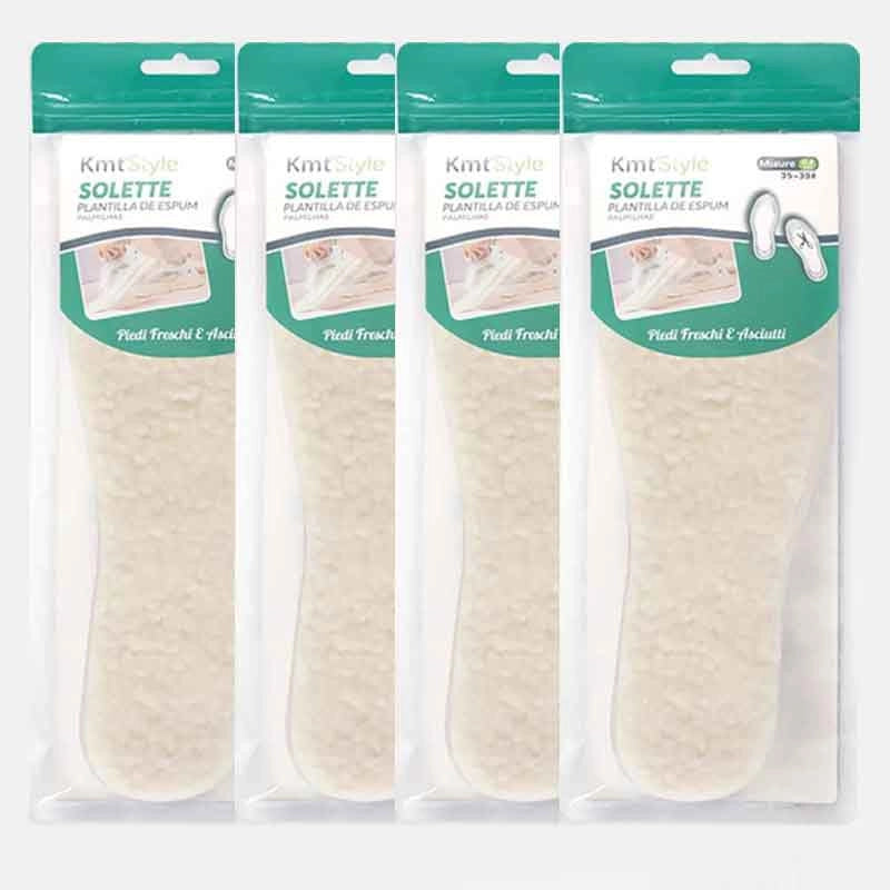 4 Paia Solette Invernali Unisex, Taglie 32-45, Spessore 0.6 cm, Facili da Rifinire per Scarpe, Isolanti Termici e Comode