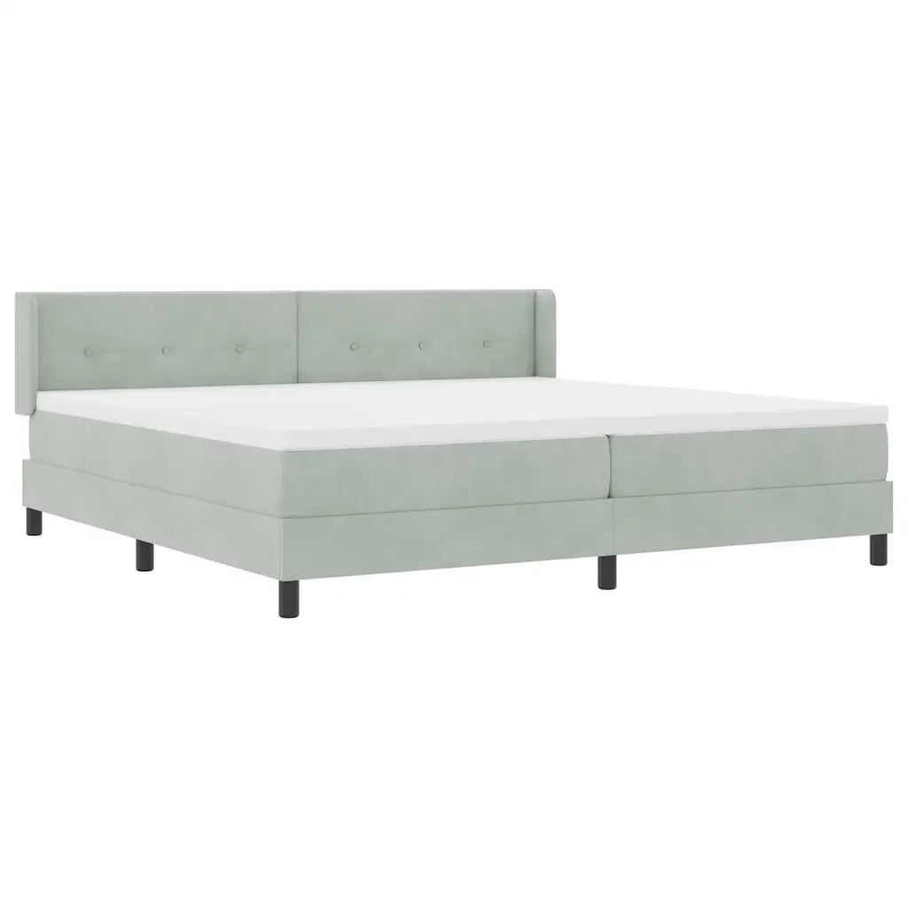 Letto a molle con testiera Grigio chiaro 200 x 200 cm Velluto 3341486