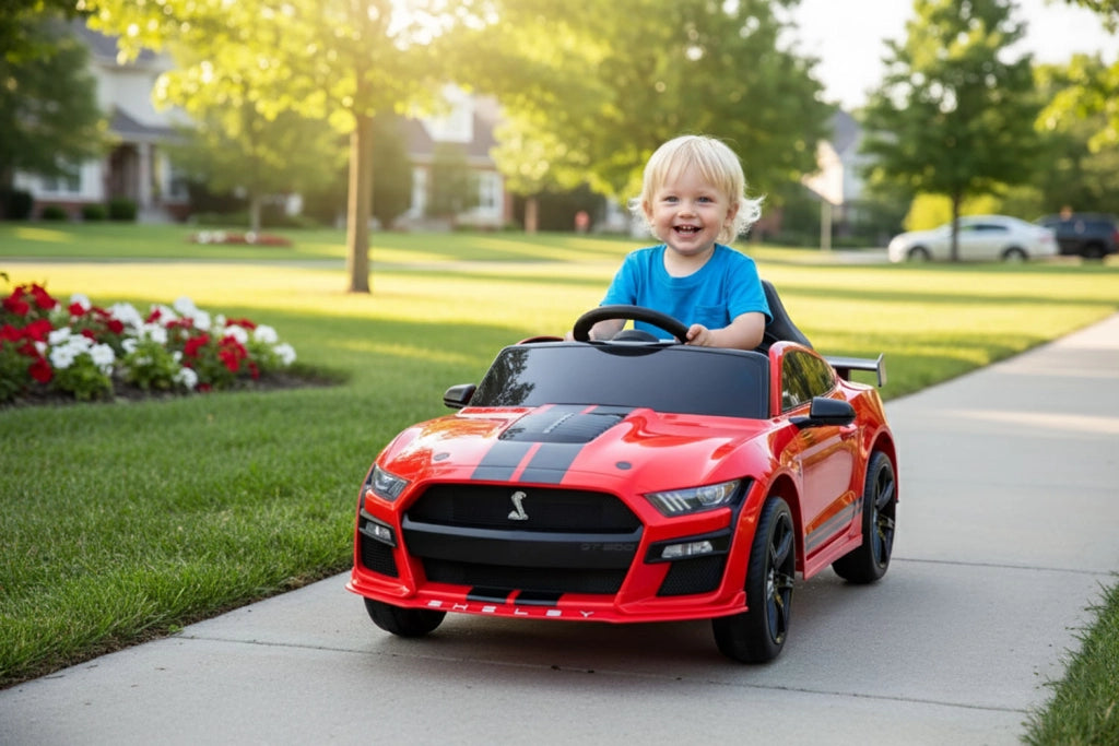 Macchina Elettrica per Bambini Licenza Ufficiale Ford Mustang Shelby Telecomandata 10,8V 3,1Ah Rosso