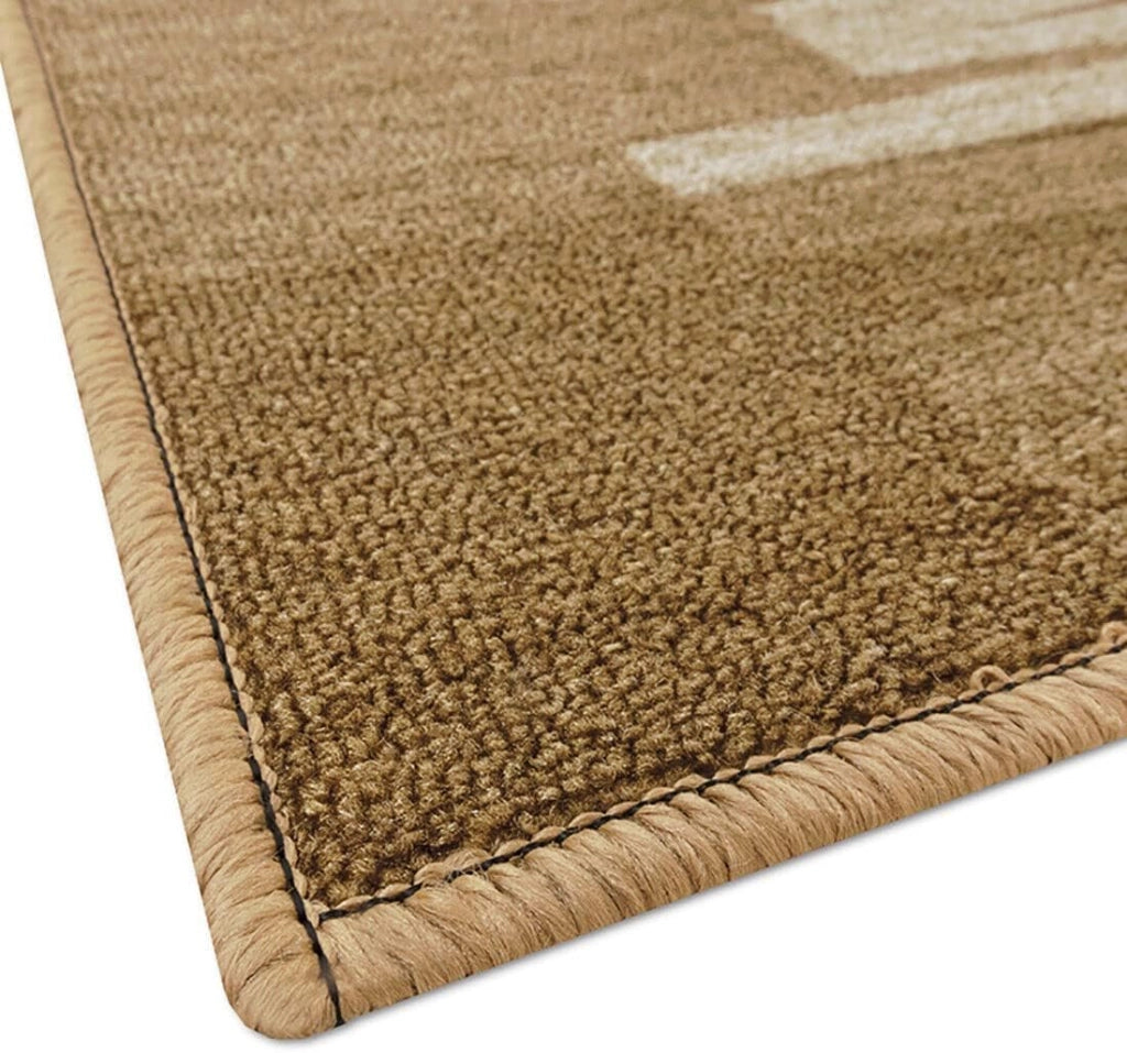 Passatoia Scala Bordata 67x140 cm Ingresso Corridoio Tappeto Cucina Gradini Zig Zag Beige