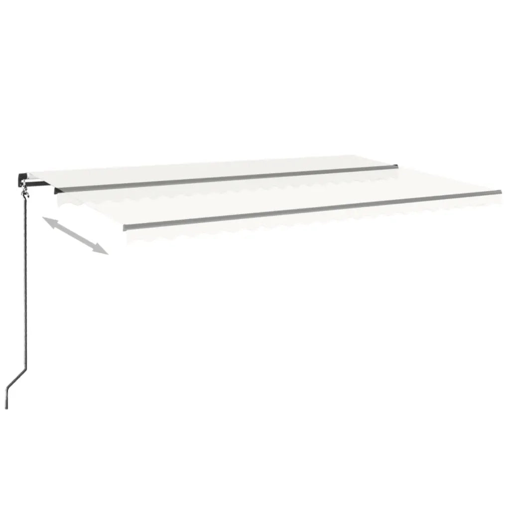 Tenda da Sole Retrattile Manuale LED 500x350 cm Crema cod mxl 54696