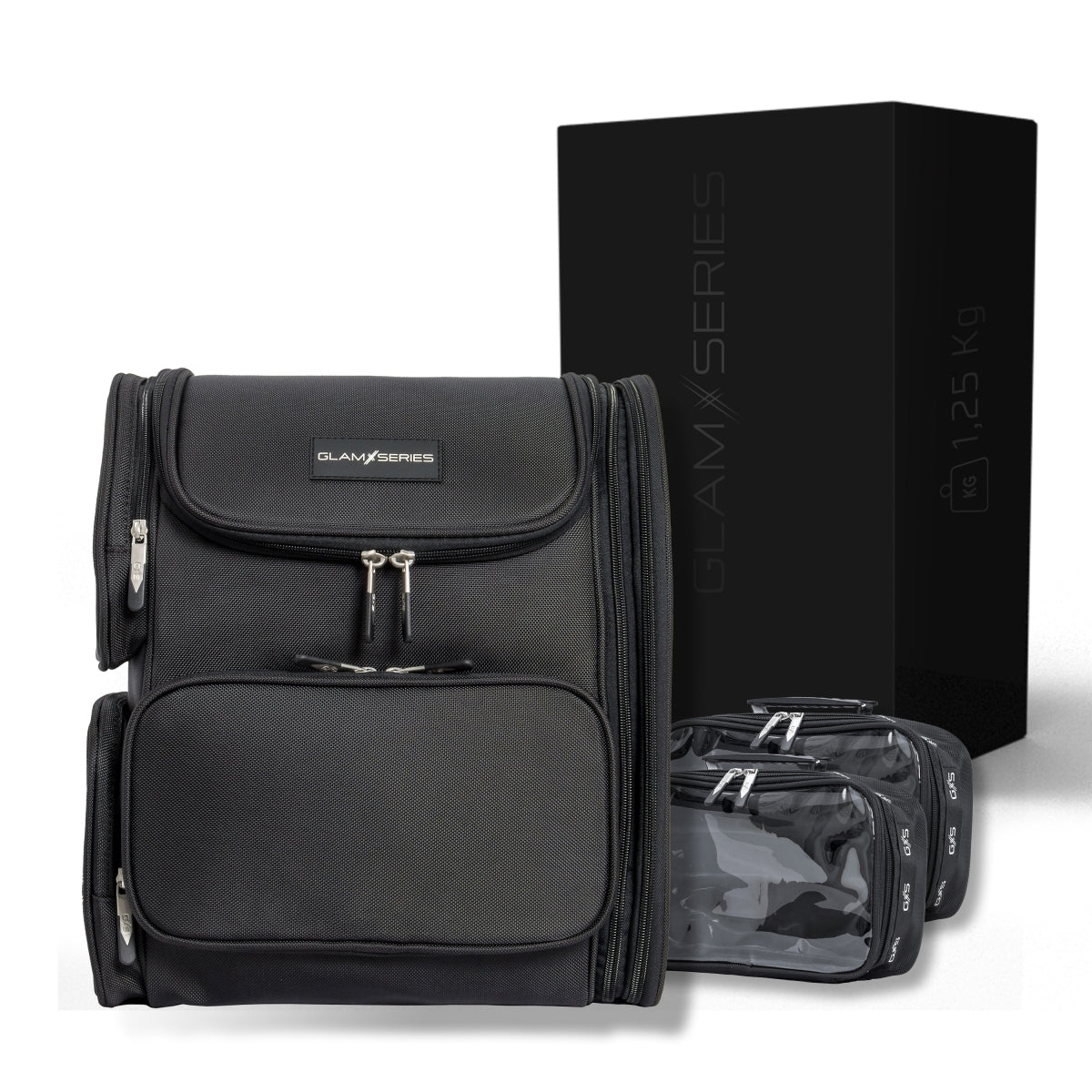 GlamSeries GlamPacker Zaino porta trucchi ergonomico ed espandibile, borsa per il trucco con scomparto con protezione termica, ideale per truccatori e parrucchieri