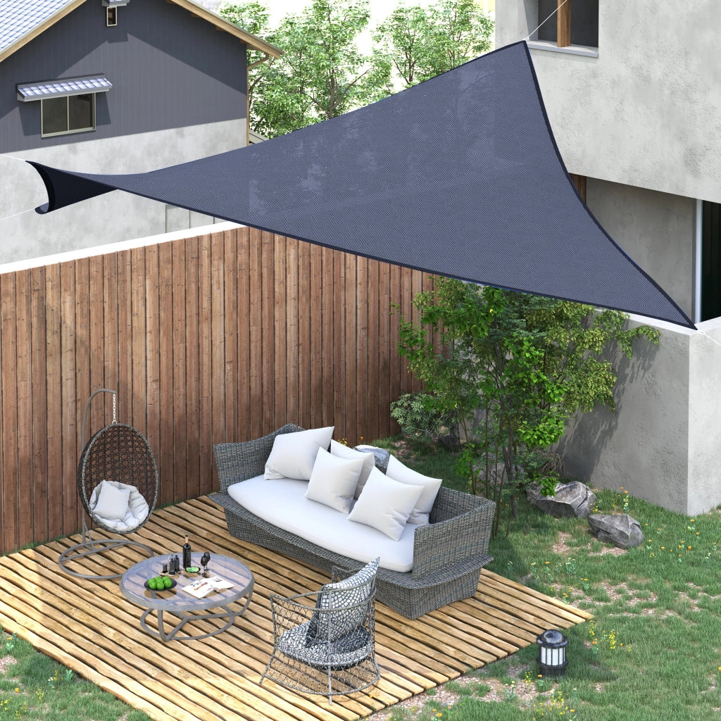 Toldo Vela Rettangolare 4x6 m ¨C zephmum ¨C Blu per Giardino Patio con Anelli Acciaio Inox