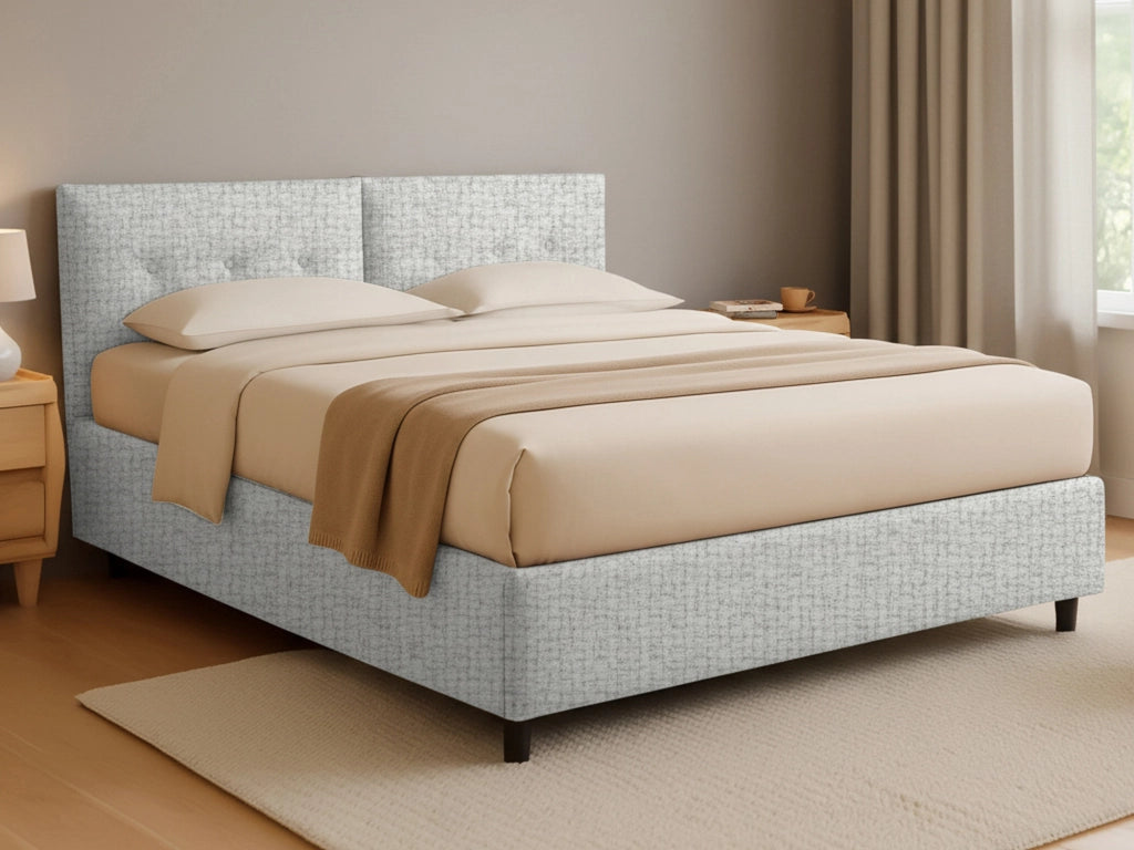 York, Letto Piazza e Mezza Sfoderabile Made in Italy, Grigio Chiaro