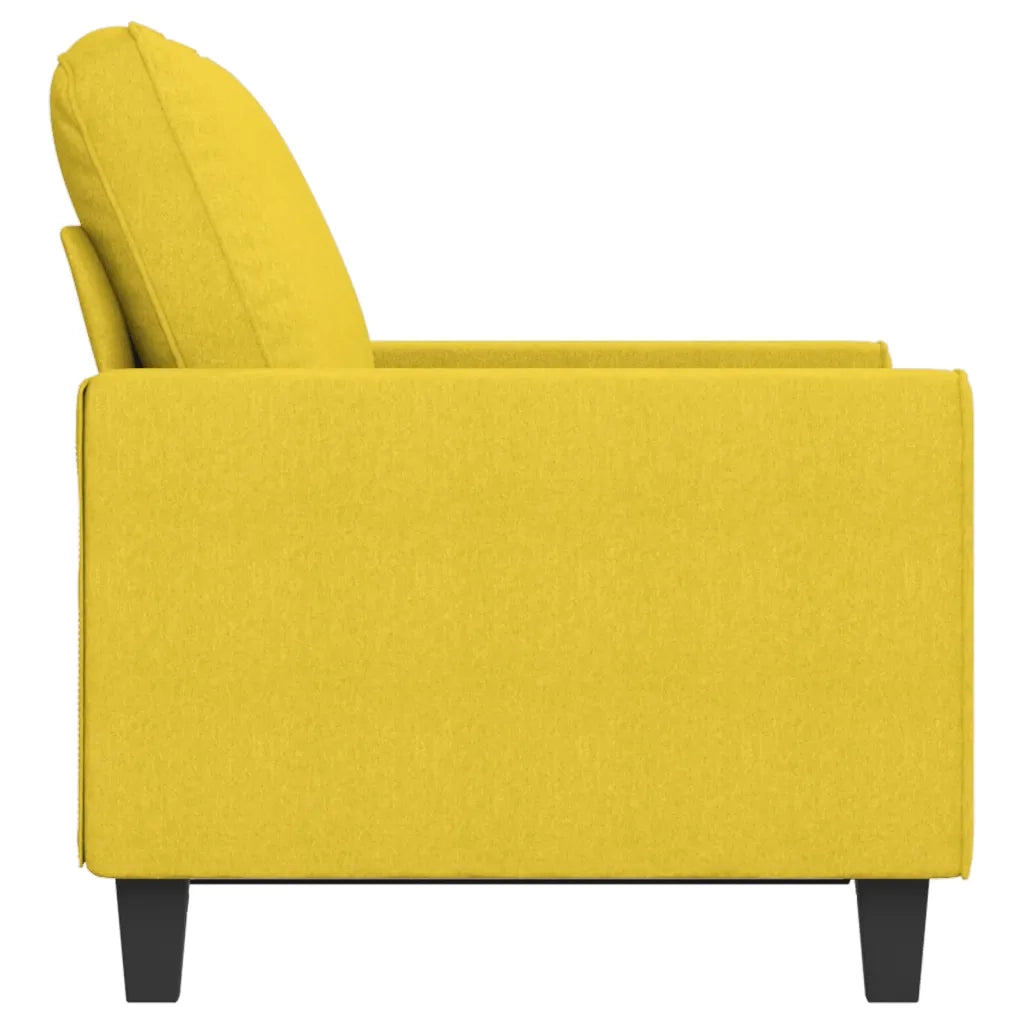 Divano a 2 Posti Giallo Chiaro 120 cm in Tessuto 359388