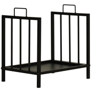 EasyComfort Portalegna da Interno ed Esterno in Metallo con 2 Manici e Base Rialzata, 39x32.5x46cm, Nero