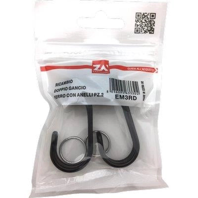 GANCIO METALLO DOPPIO X CORDA ELASTICA - MM 6/8 CF=PZ 2- 10 confezioni