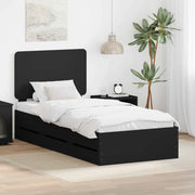 Struttura del letto-Giroletto Nero 100 x 200 cm Legno Ingegnerizzato 445633